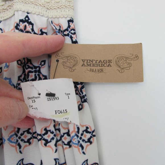 Vintage America Blues Elastic Waist Midi Skirt M/L - Picture 6 of 10